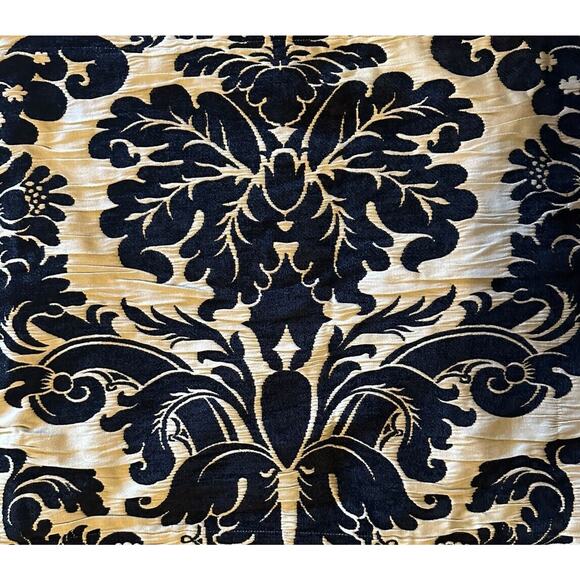 Springmaid King Size Bed Pillow Shams Set of 2 Black Tan Damask Print 21" x 37" - Picture 4 of 7